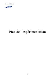 Plan de l`expérimentation