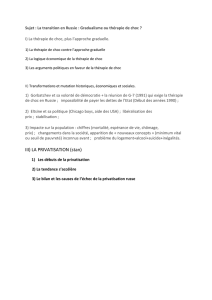 Sujet : La transition en Russie : Gradualisme ou thérapie de choc