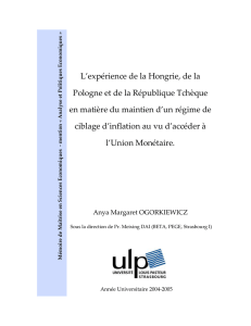 2. L`expérience avec le régime du ciblage d`inflation