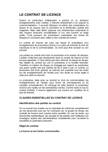 Le contrat de licence - Conseil Francophone de la Chanson