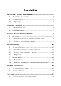 I) Variables aléatoires réelles