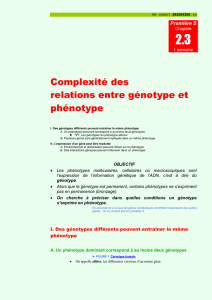 Complexité des relations entre génotype et phénotype
