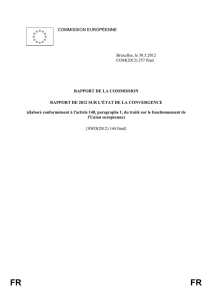 FR FR RAPPORT DE LA COMMISSION RAPPORT DE 2012 SUR L