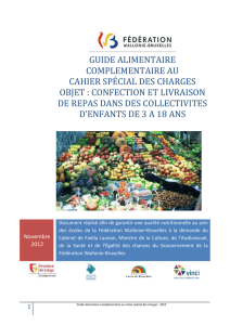 Guide alimentaire - Centres de vacances