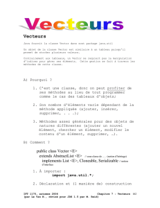 Classe Vector (les vecteurs d`objets)