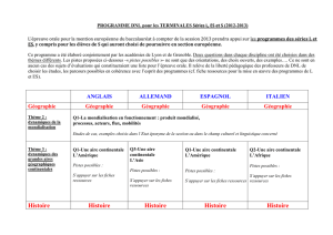 PROGRAMME DNL pour les TERMINALES Séries L, ES et S (2012