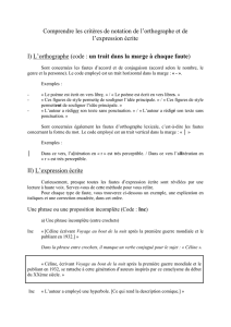 Comprendre les critères de notation de l`orthographe et de l