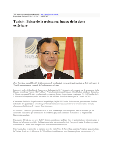 Tunisie : Baisse de la croissance, hausse de la dette