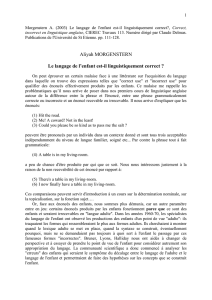 Le langage de l`enfant est-il linguistiquement correct