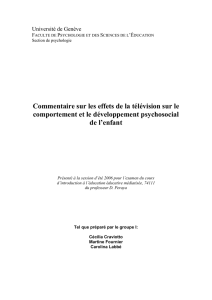 Effets de la télévision sur le comportement et le