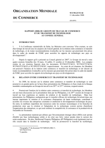 ii. relation entre commerce et transfert de technologie