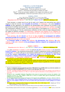 Code de la Santé Publique modifié par la la loi du 2 février 2016