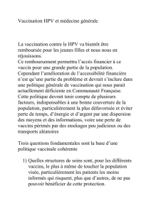 Vaccination HPV et médecine générale