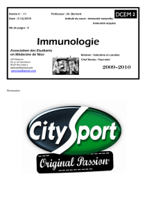 Partenaires Immunité naturelle / immunité acquise Diapo 1 : L`un