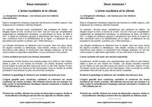 Deux menaces ! L`arme nucléaire et le climat. Le changement