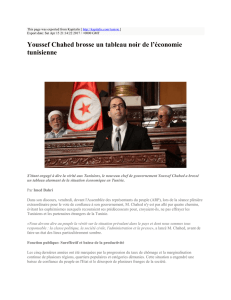 Youssef Chahed brosse un tableau noir de l`économie