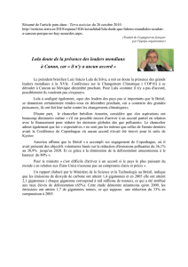 Résumé de l`article paru dans : Terra noticias du 26 octobre 2010