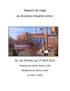 Rapport de stage Au Brooklyn Hospital center Du 1er Février au 17