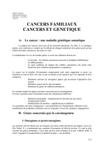 1 - Cancers héréditaires : formes cliniques
