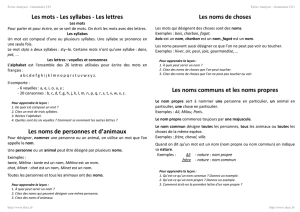 Écrire Analyser - Grammaire CE1 Écrire Analyser