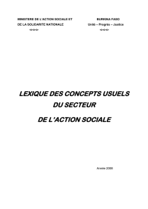 lexique concepts clés Action sociale