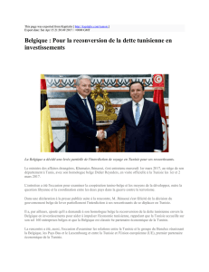 Belgique : Pour la reconversion de la dette tunisienne en