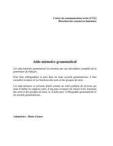 Aide-mémoire grammatical - Centre de communication écrite