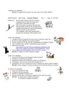 FRENCH III/IV Mme Neidig Tentative Syllabus Per. 2 Sept. 24 – 28
