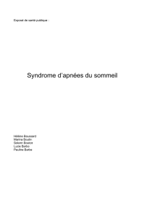 Exposé de santé publique : Syndrome d`apnées du sommeil Hélène