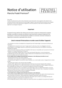 Notice d`utilisation Plancha Pradel Premium® Cher client, Veuillez