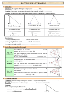 Géométrie élémentaire du triangle : cours