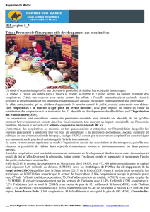 Royaume du Maroc Réf : région 2_3 Titre : Promouvoir l`émergence