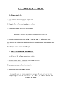 L`ACCORD SUJET – VERBE