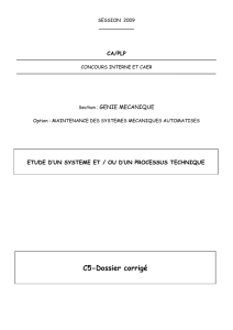 Eléments de corrigé Étude d`un système et ou d`un