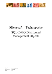 SQL-DMO Distributed Management Objects