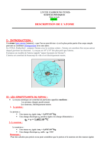 descripition de l`atome