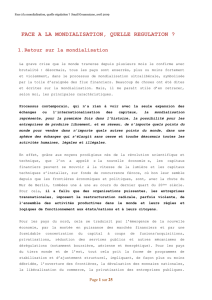 Face à la mondialisation, quelle régulation ? Goumeziane