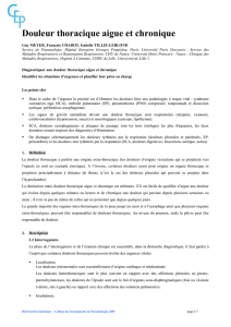 Douleur thoracique aigue et chronique