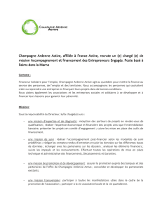 Champagne Ardenne Active, affiliée à France Active, recrute un (e