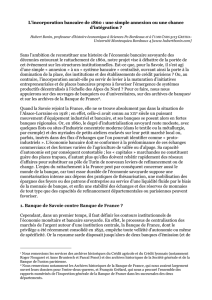 L`incorporation bancaire de 1860 : une simple