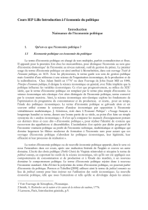 Cours IEP Lille Introduction à l`économie du politique
