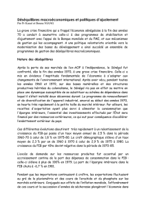 Déséquilibres macroéconomiques et politiques d`ajustement