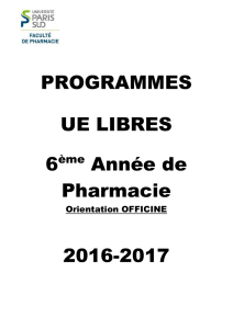 Programmes UE Libres 6ème OFF 2016-2017