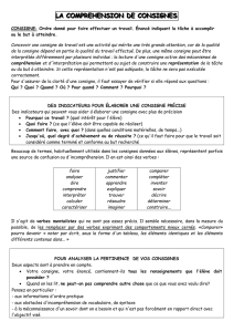 la comprehension de consignes