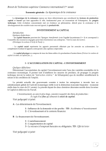 La dymanique de la croissance – Productivité
