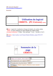 Utilisation du logiciel ORBITSTM (PC