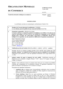 G/TBT/N/CAN/161 Page 1 Organisation Mondiale du Commerce G