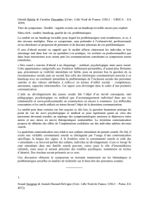 Communication orale proposée au 7ème Congrès Francophone de