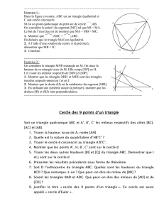 Cercle des 9 points d`un triangle - E