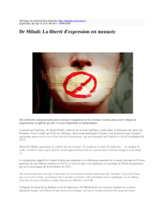 Dr Miladi: La liberté d`expression est menacée : Kapitalis : http